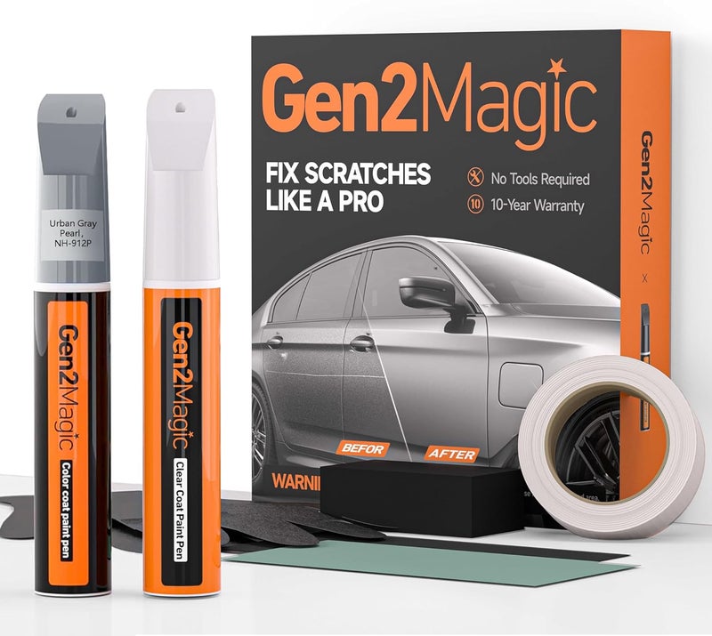 Gen2Magic Urban Gray Pearl Touch Up Paint Pen Kit for Honda [Clear Coat Included], NH-912P Color Match for Scratches, Rock Chips, Bumper Dings, Easy Scratch Repair & Rust Remover for Honda Owners - Image 1